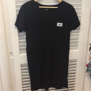 calvin klein black t-shirt dress